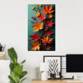 Mooie herfstappliqué poster (Thuiskantoor)