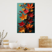 Mooie herfstappliqué poster (Keuken)
