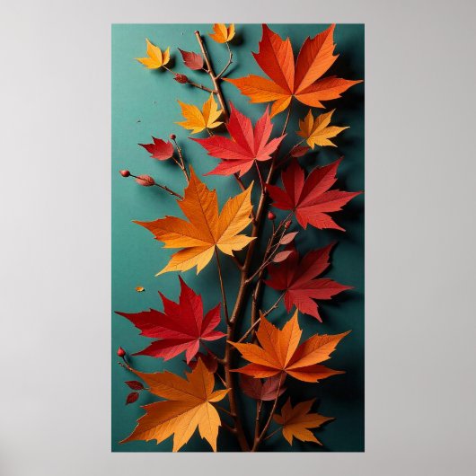 Mooie herfstappliqué poster (Voorkant)