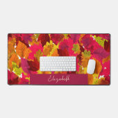 Mooie herfstbladeren Aangepaste naam bureau mat (Keyboard & Muis)