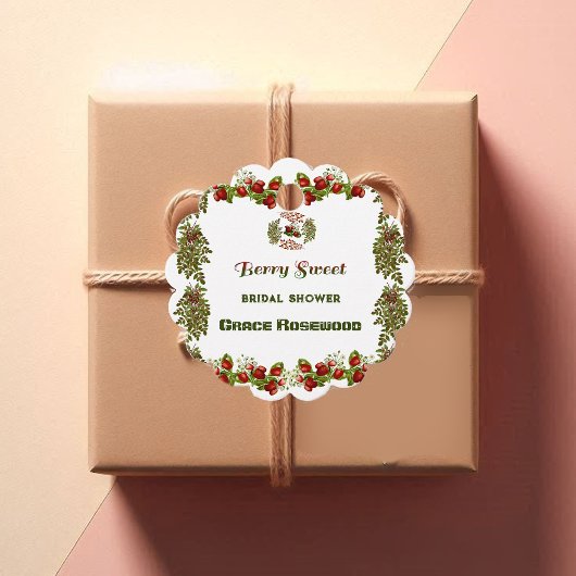 Mooie herfstbladeren bruiloft met zoete besjes bedankjes labels