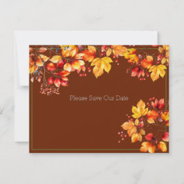 Mooie herfstbladeren en bessen redden onze datum   RSVP kaartje