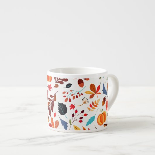 Mooie herfstbladeren Espresso Cup patroon Kop (Voorkant rechts)