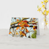 Mooie herfstbladeren herfstzegens kaart (Gele Bloem)