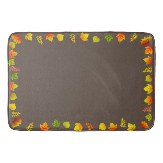 Mooie herfstbladeren op bruin badmat (Voorkant)