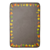 Mooie herfstbladeren op bruin badmat (Voorkant Verticaal)