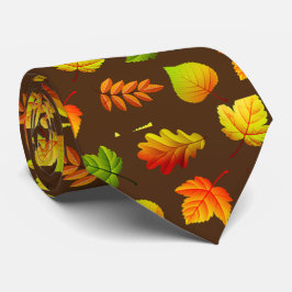 Mooie herfstbladeren op bruin stropdas