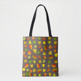 Mooie herfstbladeren op koffie bruin tote bag