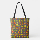 Mooie herfstbladeren op koffie bruin tote bag (Achterkant)