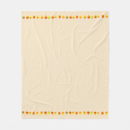Mooie herfstbladeren op lichtbeige fleece deken (Voorkant)
