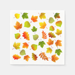 Mooie herfstbladeren op wit servet
