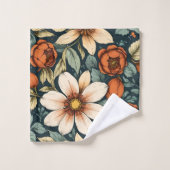 Mooie Herfstbloei Sage Terracotta Naam Bad Handdoe Handdoek (Wasdoekje)
