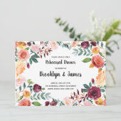 Mooie herfstbloemen bruiloft repetitie uitnodiging (Staand voorkant)