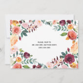 Mooie herfstbloemen bruiloft repetitie uitnodiging (Achterkant)