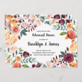 Mooie herfstbloemen bruiloft repetitie uitnodiging (Voorkant / Achterkant)