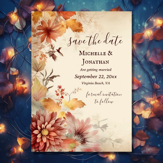 Mooie herfstbloemen Herfst Bloemen Bruiloft Foto Save The Date