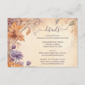Mooie herfstbloemen Herfst Leaf bruiloft Details Informatiekaartje (Voorkant)