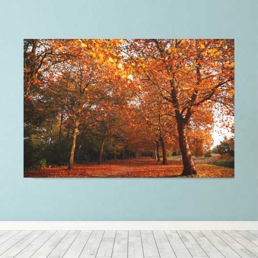 Mooie herfstbomen canvas afdruk (Insitu (Houten vloer))