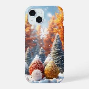Mooie herfstboom in de winter iPhone 15 case