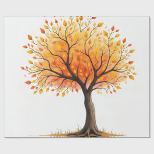 Mooie herfstboom inpakpapier