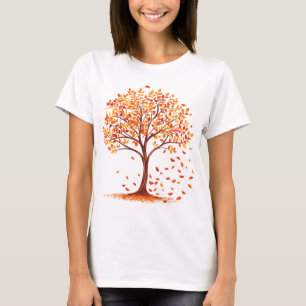 Mooie herfstboom Oranje herfstbladeren seizoen T-shirt