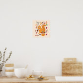 Mooie herfsteekhoorn met aangepaste tekst   poster (Keuken)
