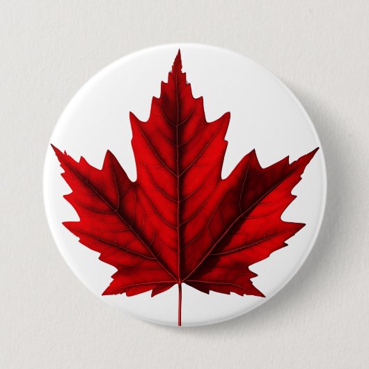 Mooie herfstesdoornblad ronde button 7,6 cm (Voorkant)