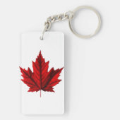Mooie herfstesdoornblad sleutelhanger (achterkant)