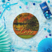 Mooie herfstfoto-Herfst in liefdesweddenschap Papieren Bordje (Feest)