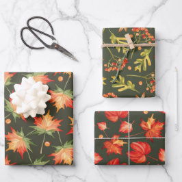 Mooie herfstkleuren bladeren  inpakpapier vel