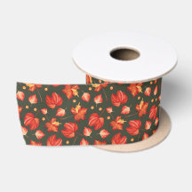 Mooie herfstkleuren bladeren satijnen lint