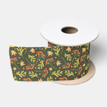 Mooie herfstkleuren bladeren satijnen lint