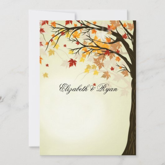 Mooie herfstkleuren, herfstbruiloft kaart (Voorkant)