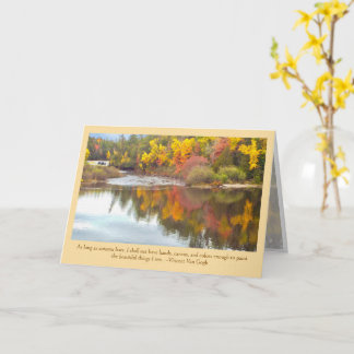 Mooie herfstkleuren, weerspiegelingen in water kaart