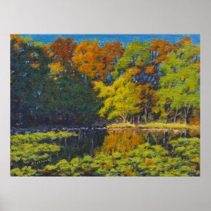 Mooie herfstkleuren weerspiegelingen poster