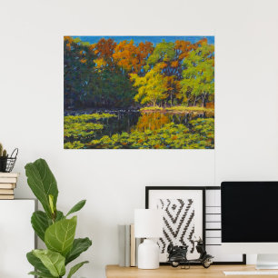 Mooie herfstkleurenreflectiesposter poster