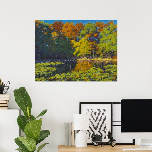 Mooie herfstkleurenreflectiesposter poster (Thuiskantoor)
