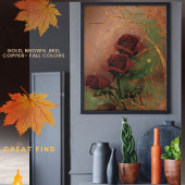 Mooie herfstrozen poster