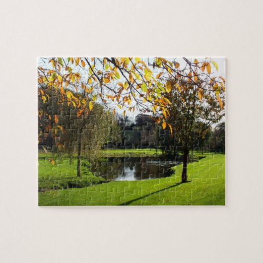 Mooie herfstscène op Jersey Legpuzzel (Horizontaal)