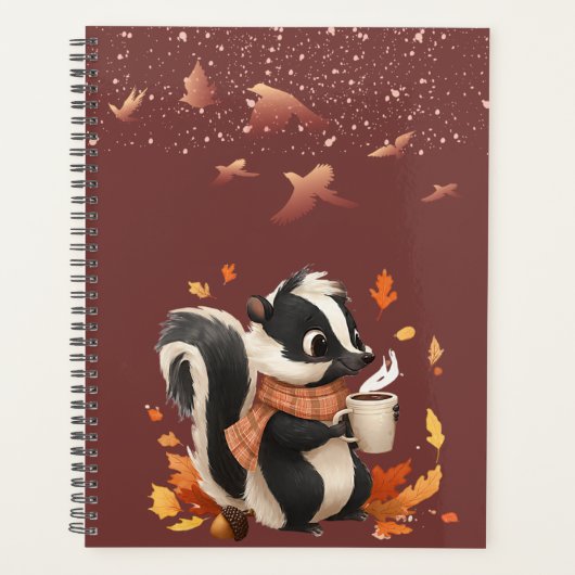 Mooie herfstskunknotitieboek - planners school  (Voorkant)
