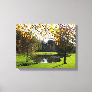 Mooie herfsttafereel in Jersey Canvas Afdruk