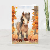 Mooie herfstveulen en pompoenen Paard Verjaardag Kaart (Voorkant)