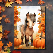 Mooie herfstveulen en pompoenen Paard Verjaardag Kaart