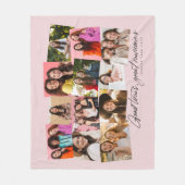 Mooie herinneringen 12 foto-collage roze fleece deken (Voorkant)
