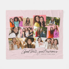Mooie herinneringen 12 foto-collage roze fleece deken