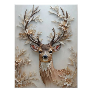 Mooie herten 3D geweven canvas artwork print Foto Afdruk