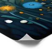 Mooie herten bloemen weide fantasie  poster (Hoek)