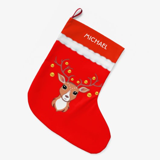 Mooie herten grote kerstsok (Voorkant (Hangend))