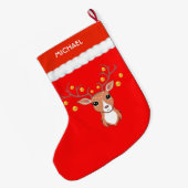 Mooie herten grote kerstsok (Achterkant (Hangend))