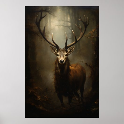 Mooie herten in het bos poster (Voorkant)